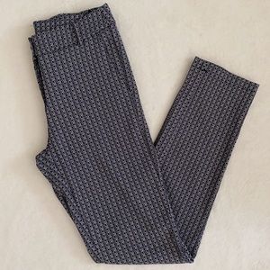 Femme Fatale | Italy Straight Leg Hexagon Pattern Pants Navy Blue/White (S)